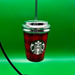 Starbucks Red Plaid Cup Christmas Ornament - 2016